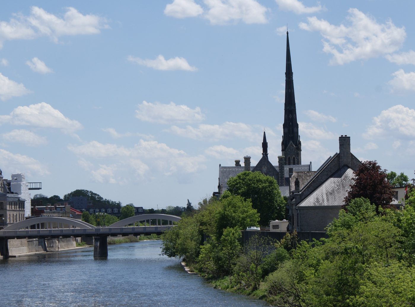 The Grand River running through downtown Cambridge — Sensible serves commercial and industrial buildings across Cambridge, Ontario
